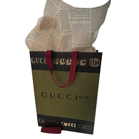 Gucci Handbags - Gucci Shopping Gift Bag with Logo Tissue Paper & Ribbon Authentic Packaging